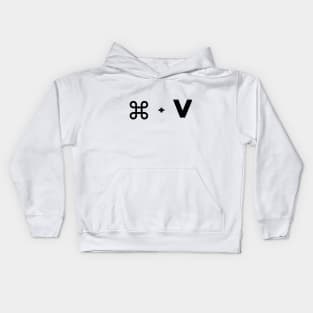 Command v paste black version Kids Hoodie